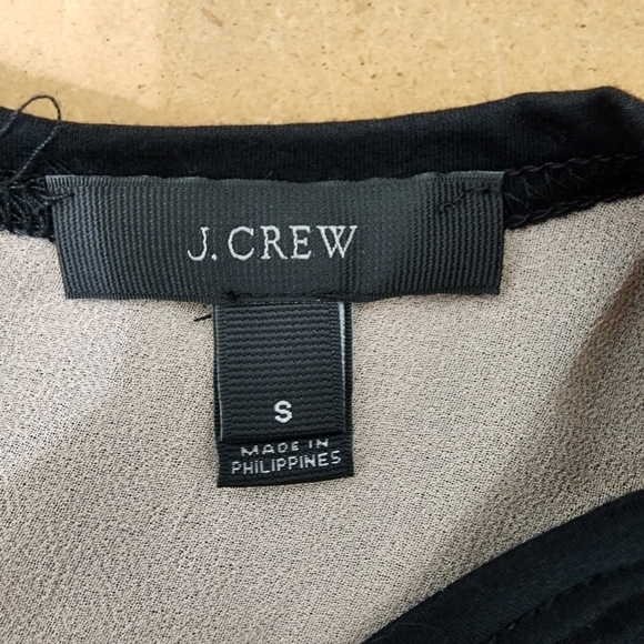 J. Crew Double Layer Ruffle Hem Tank Black Sleeveless Top  Size S - Picture 7 of 11